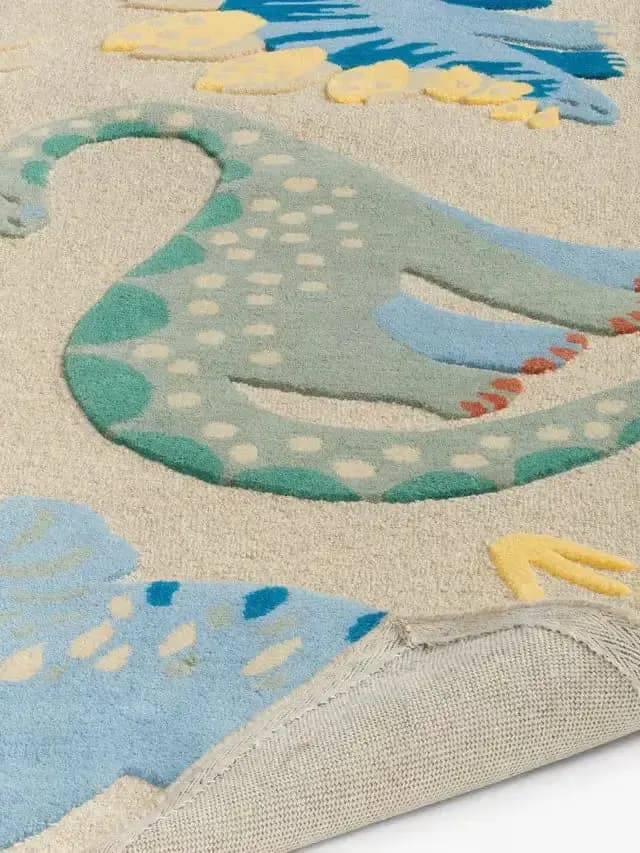 Dinosaur Graphic Hand-Tufted Wool Rug view 2