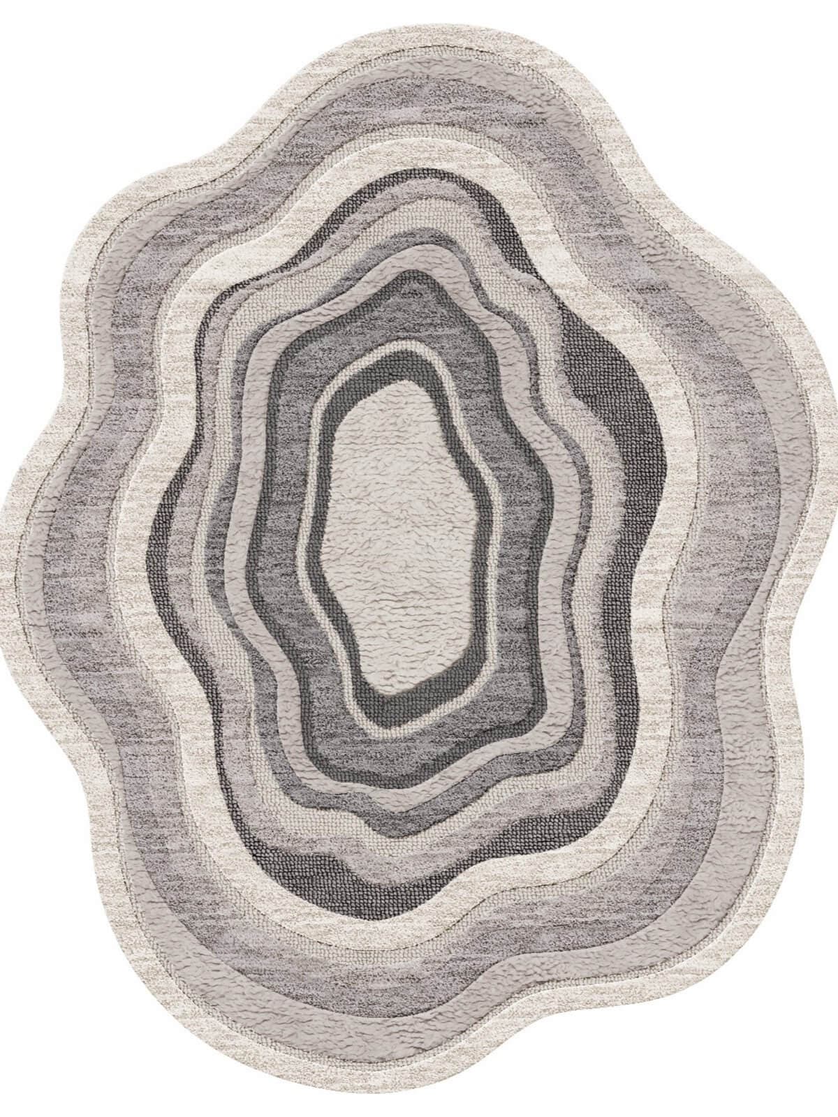 Storm Concentric Hand-Tufted Wool Rug view 1