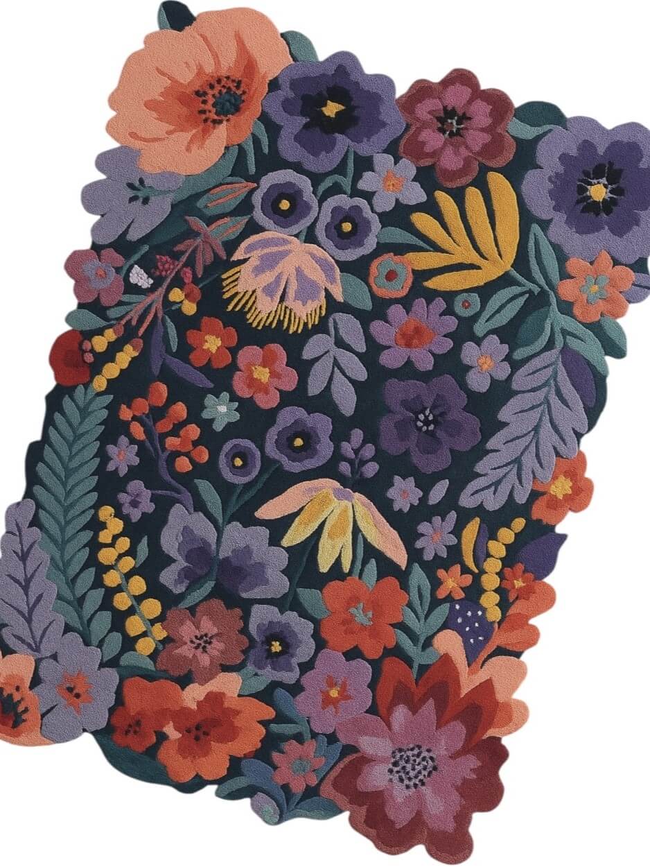 Bloom Organic Expressionist Wool Rug view 2