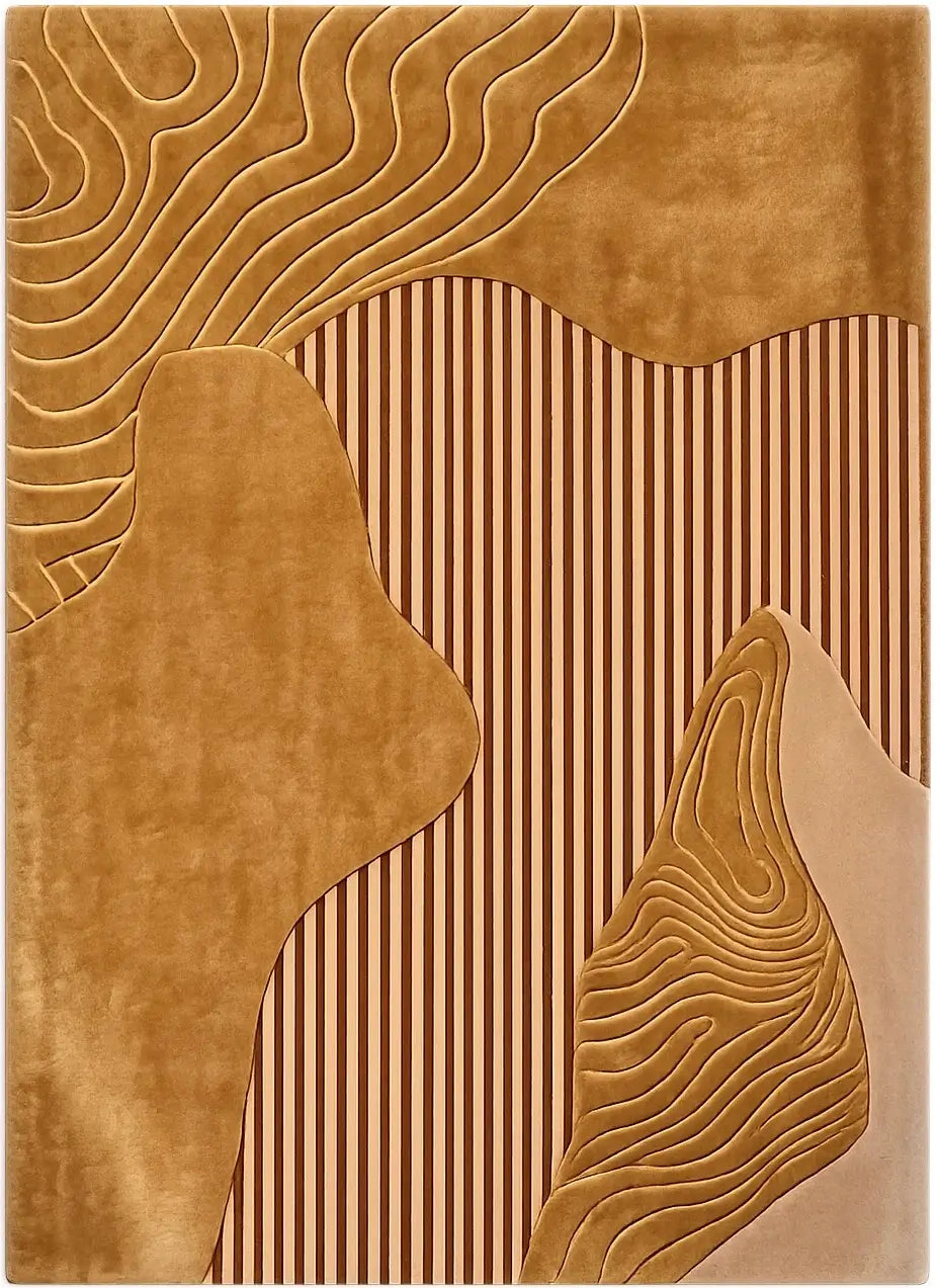 Chroma Gradient Wool & Silk Abstract Rug - Handcrafted Abstract Rugs