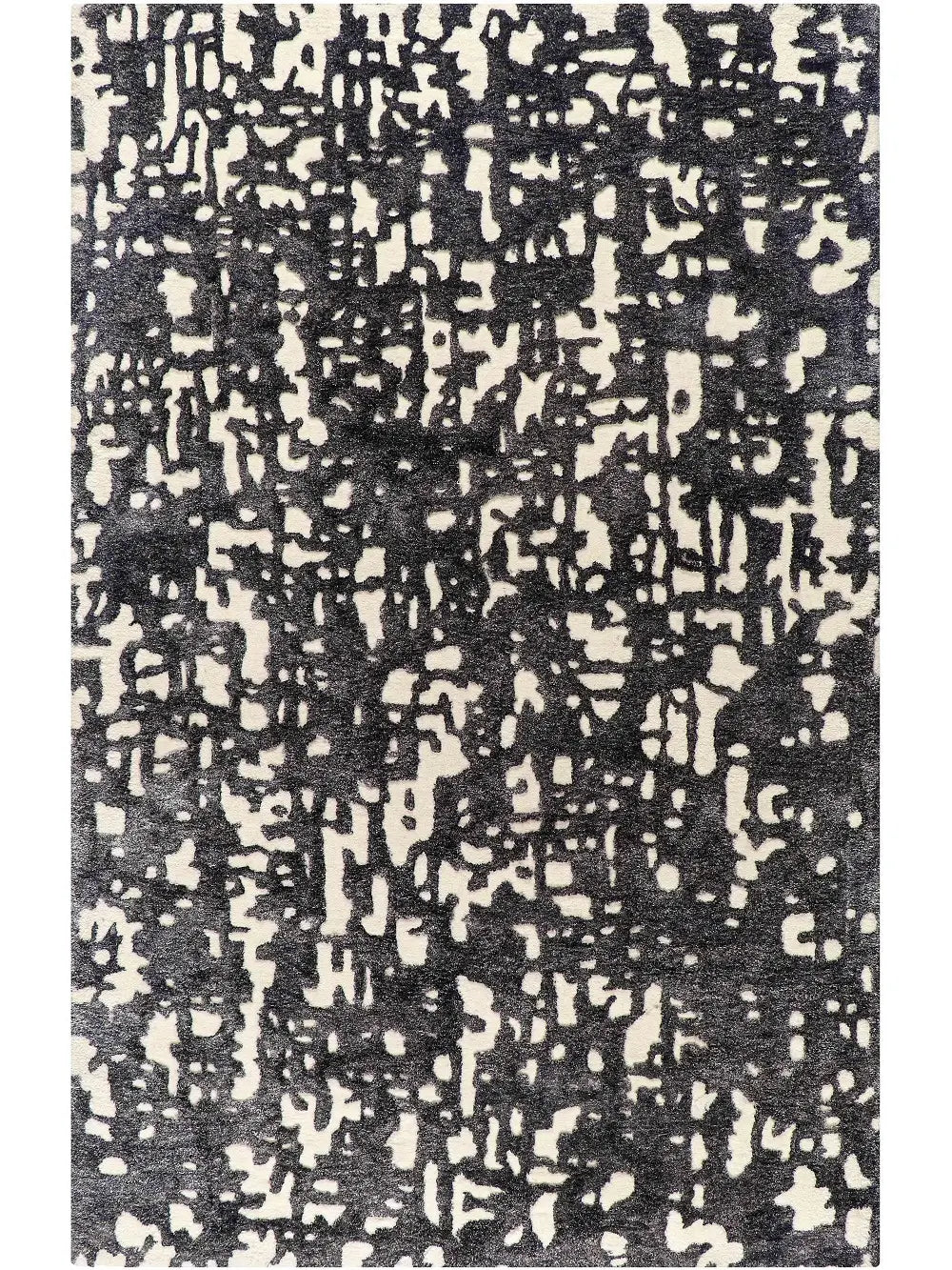 Scribble Monochrome Abstract Art Rug - Handcrafted Abstract Rugs