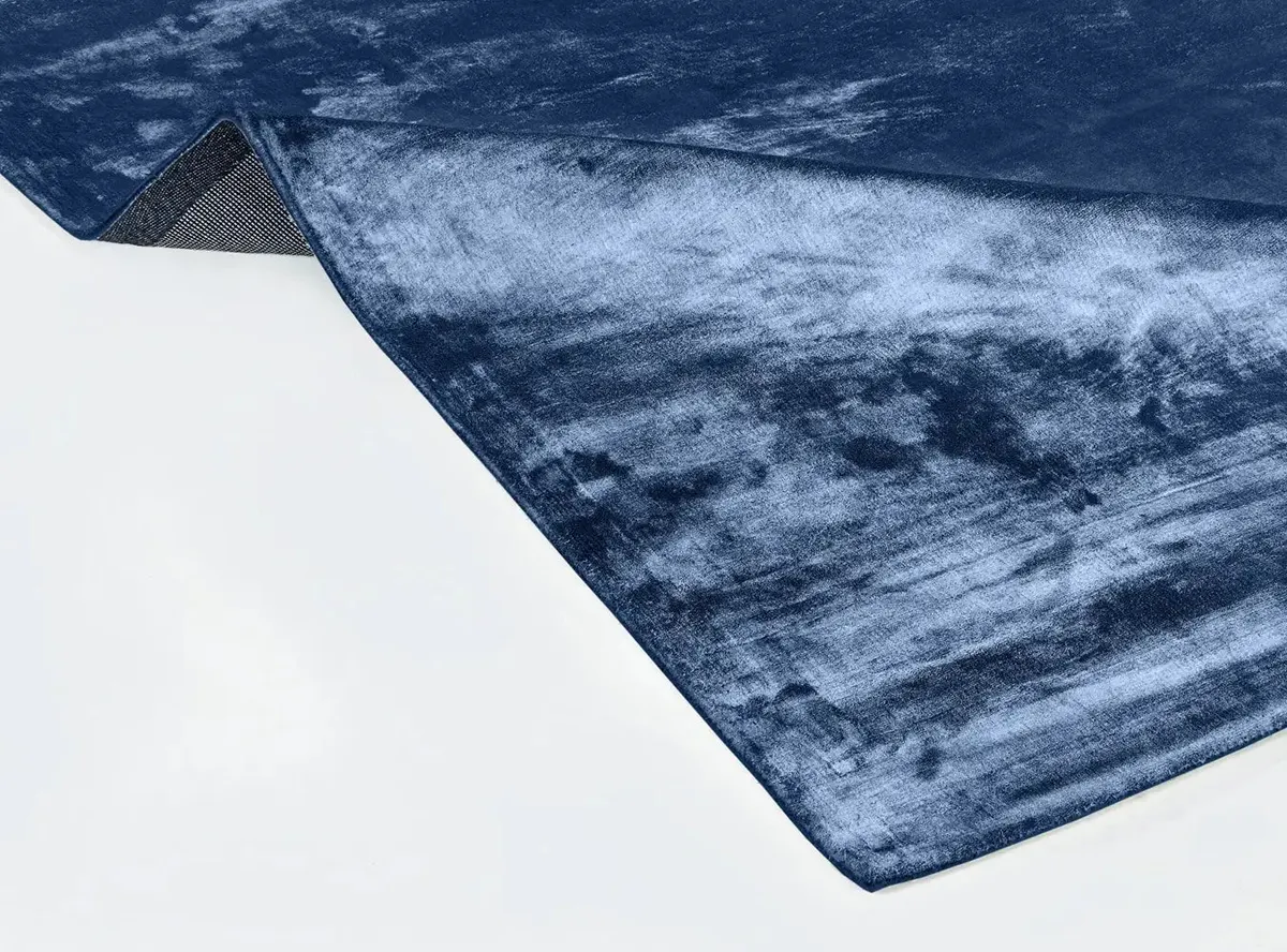 Solid Viscose Midnight Blue Handloom Rug view 2