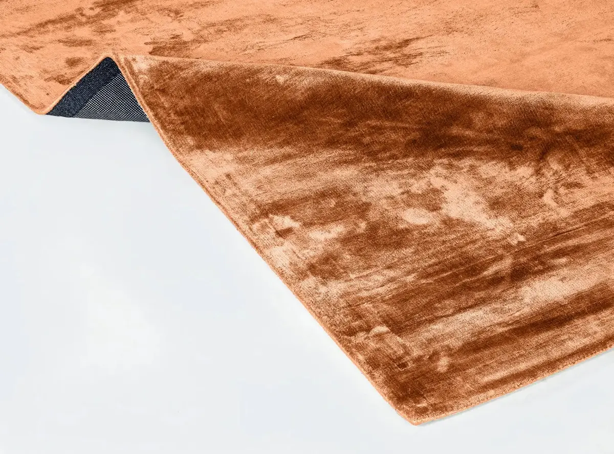 Solid Viscose Copper Handloom Rug view 2